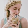 Slowslowly No.231 / Fruits Crochet Beret _ Cream and Beige