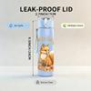 1PC Fox Autumn Wreath Art Print 750ml Color Plastic Sports Water Bottle Leakproof Flip Straw Lid Suitable for Sports Office Home Use