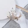 Crystal Wheat Ear Brooch, Grand Pearl Chest, Exquisite Anti-exposure Diamond-encrusted Clothing Pin