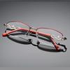 0~+4.0 Elegant Women's Reading Glasses Blue Light Blocking Presbyopia Glasses Elliptical Frame Far Sighted Glasses