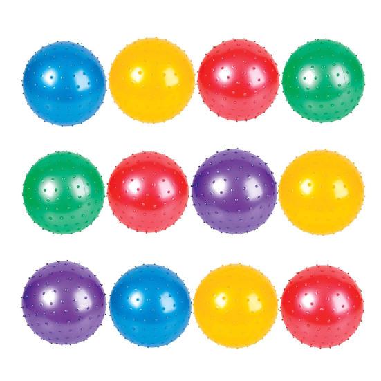 Mini Knobby Balls Set Spiky Massage Stress Balls with Pump Handheld Sensory Balls Fun Bouncing Balls for Toddlers Party Favors