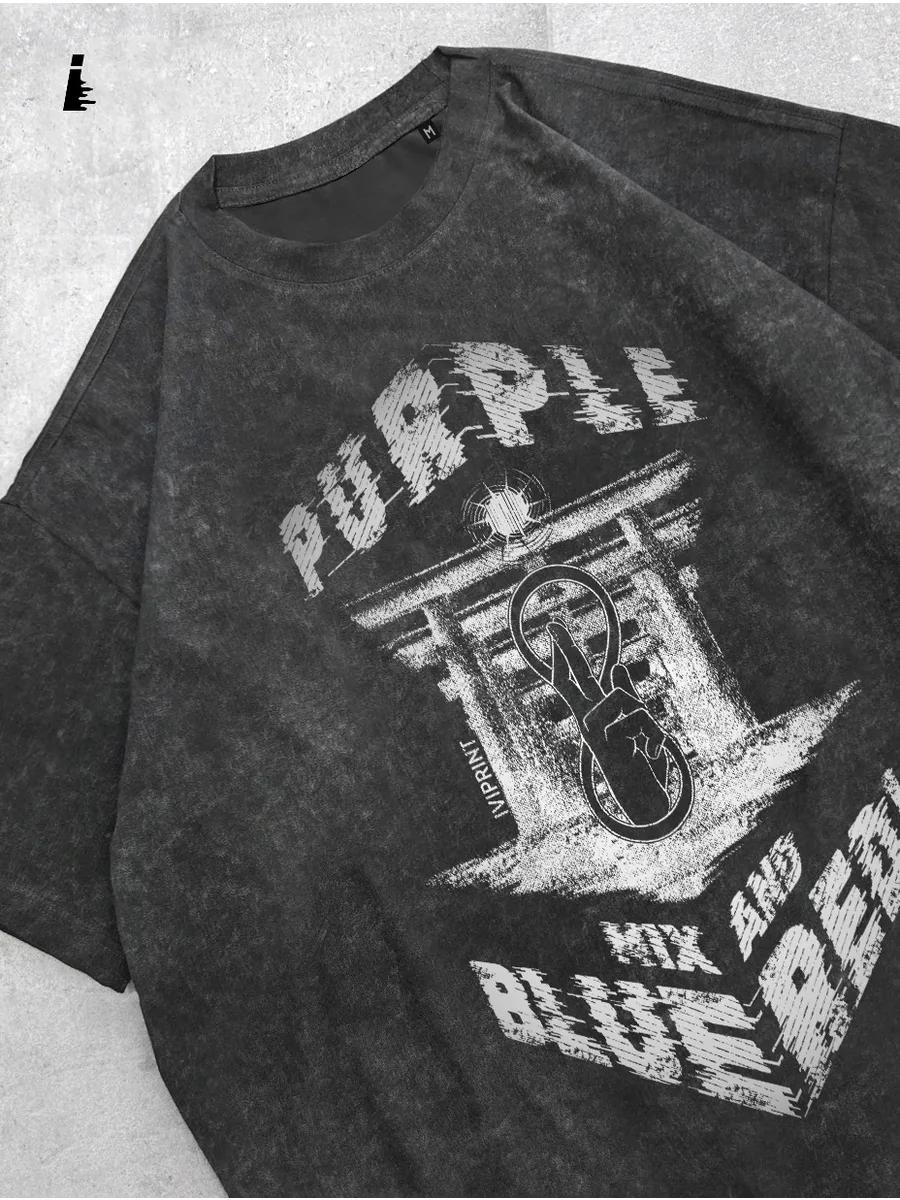 Oversized T-shirt with y2k CatDog print XL