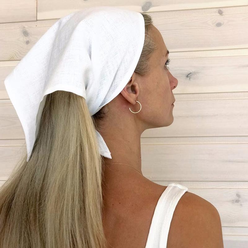 Haimeikang Ensfarvet Turban Hårbånd Pannebånd Dame Elegant Svart Hvit Hodetørklær Mote Jenter Bandana Hårpynt