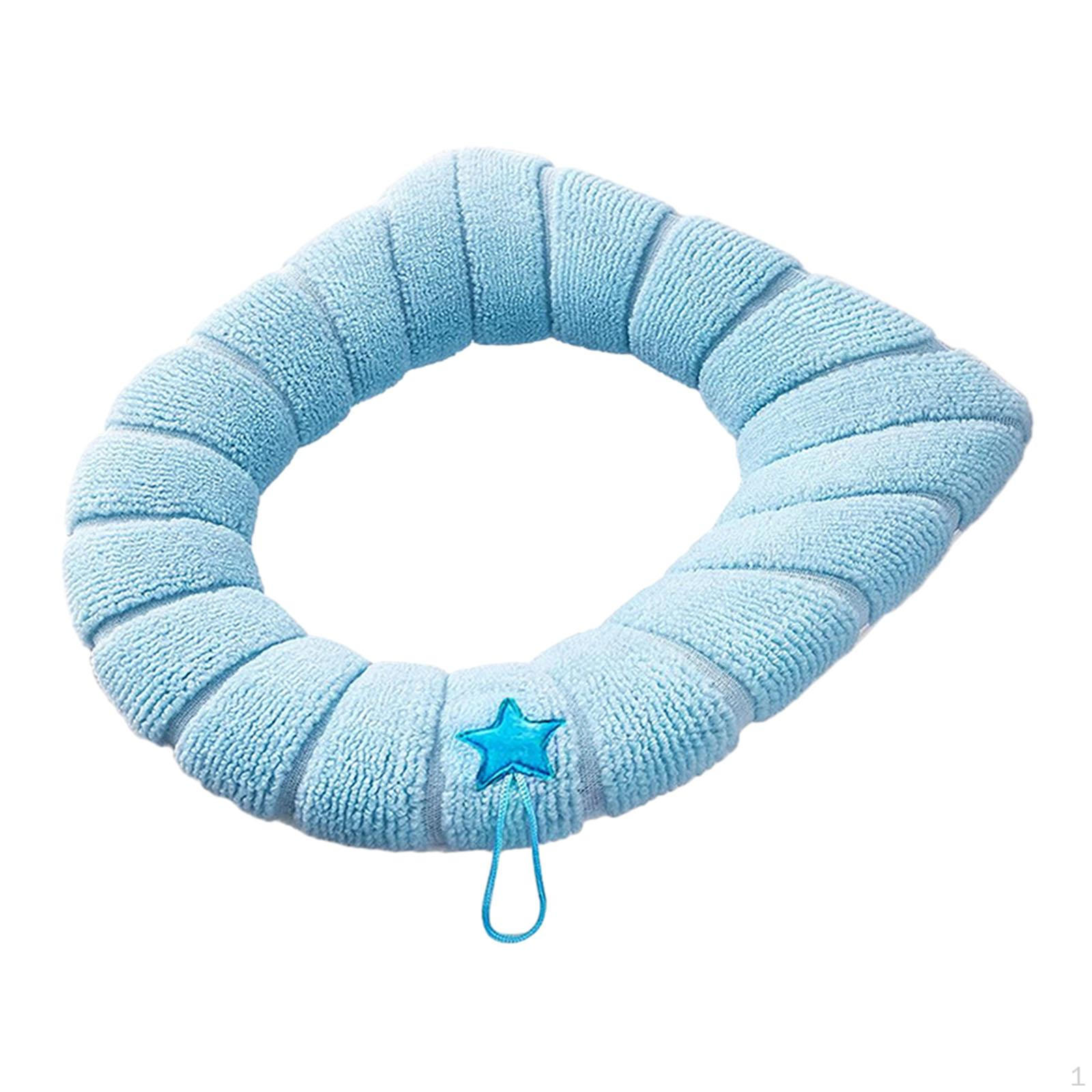 

Чехол на сиденье унитаза Подушка Толстый Гибкий Универсальный Практичный Коврик синий