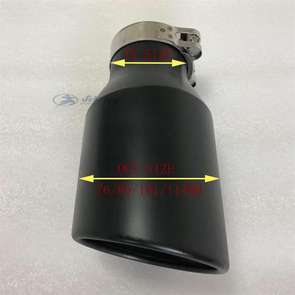 Car Muffler Modified Tail Pipe Stainless Steel Black Large Caliber 115 Universal Tail Throat Matte Car Accessories Exhaust Tips