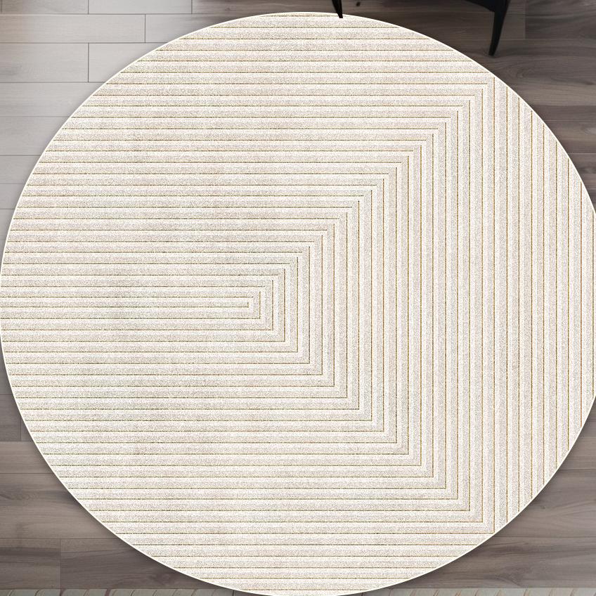 Einfacher Stil Runder Teppich Wohnzimmer Streifen Dekoration Waschbar Große Größe Teppich Badezimmer Garderobe Rutschfest Kurzer Samt Bodenmatte