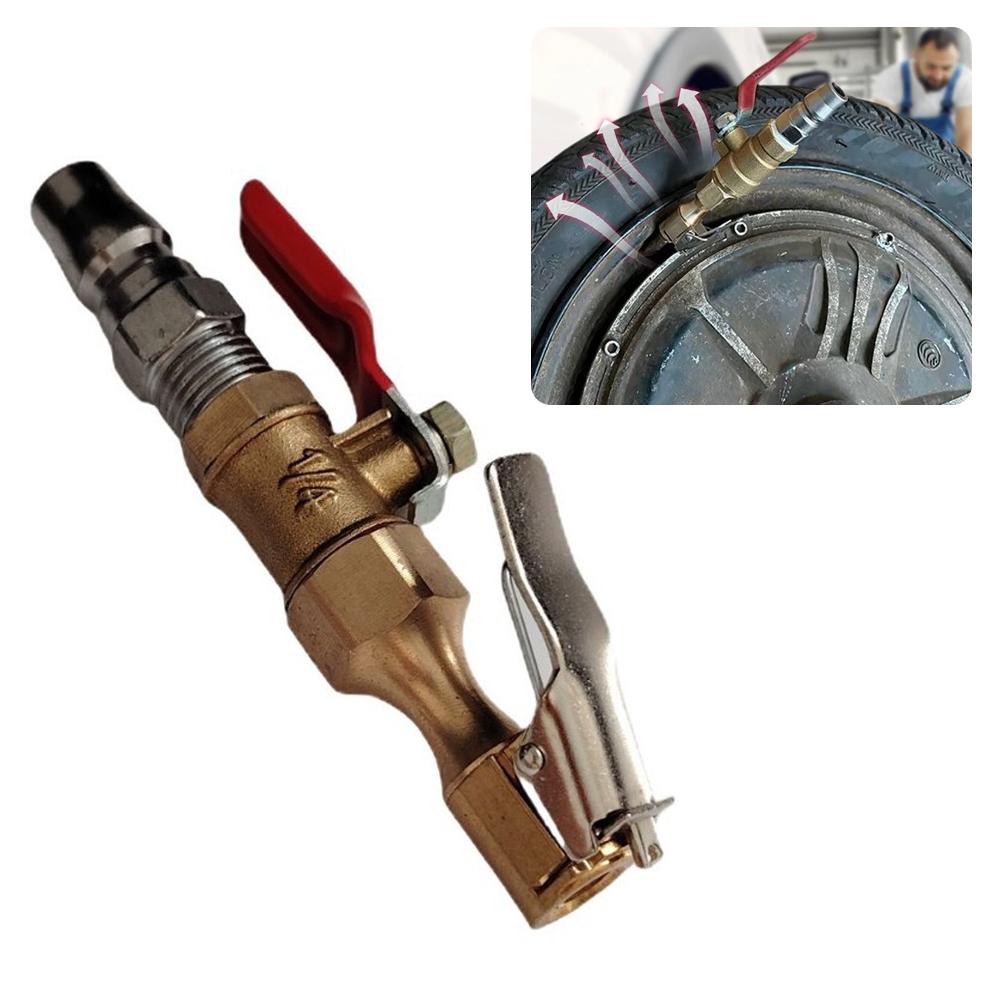 Car Tire Inflator Nozzle Lock On Tire Inflator Chuck Quick Inflation Hose Nozzle with Valve Air Compressor Adapter for Car I9Q8