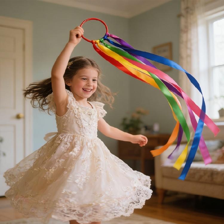 Ribbon Dance Wristbands Gymnastic Ribbons Sparkling Dance Ribbon Streamers Twirling Dancing Ribbons for Artistic Dance
