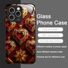 Elegante Custodia in Vetro Temperato con Motivo a Cuore di Pietre Preziose per iPhone 17 16 Pro Max 15 14 13 12 Mini 11 X XS 7 8 Plus Cover