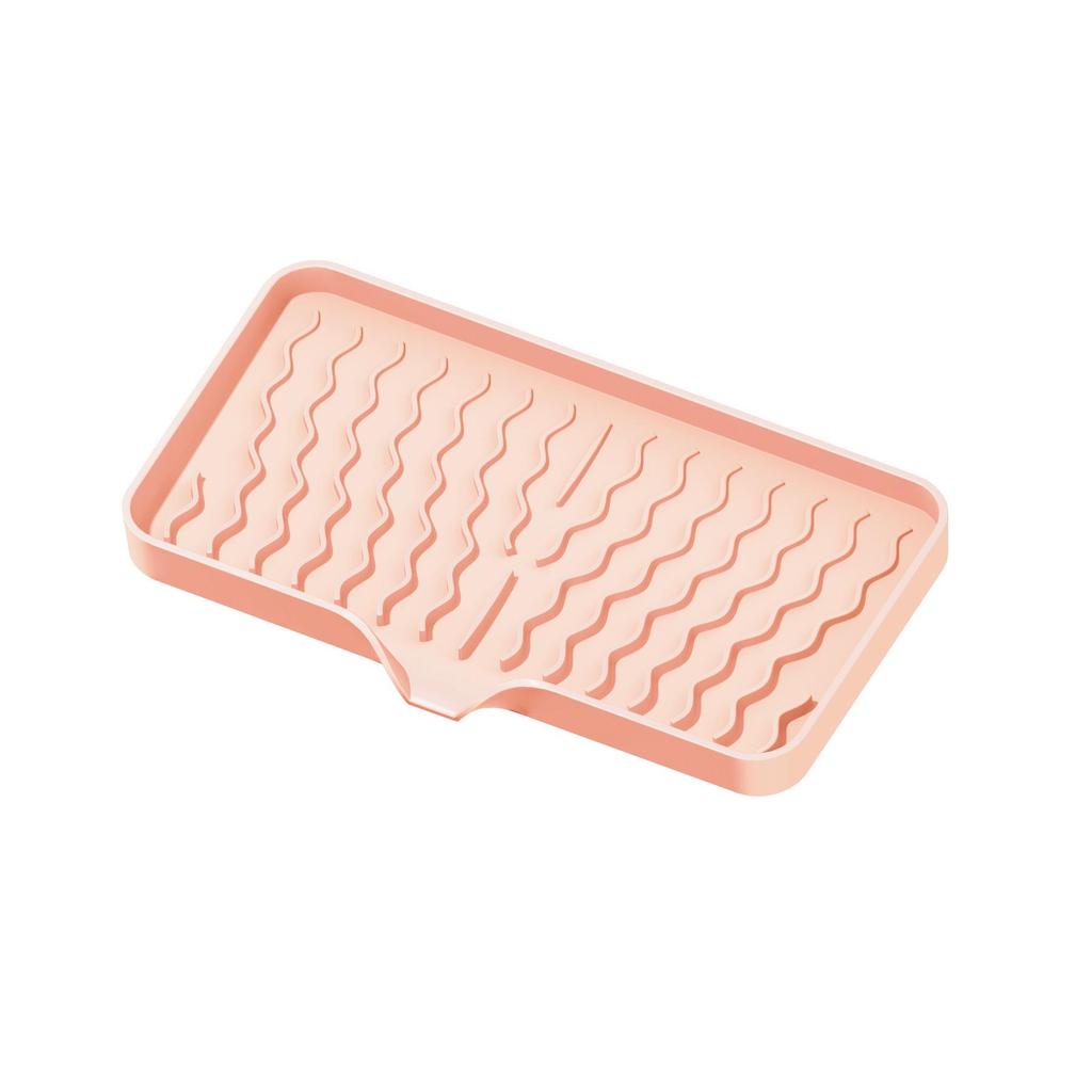 Silicone Draining Mat for Kitchen: Fruit, Vegetable, Bowl, and Dish Drying with Sloped Countertop Design