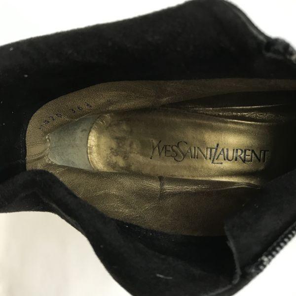 Yves Saint Laurent Leather Ankle Boots Black Size 36.5 Women’s Italy Made(USED)