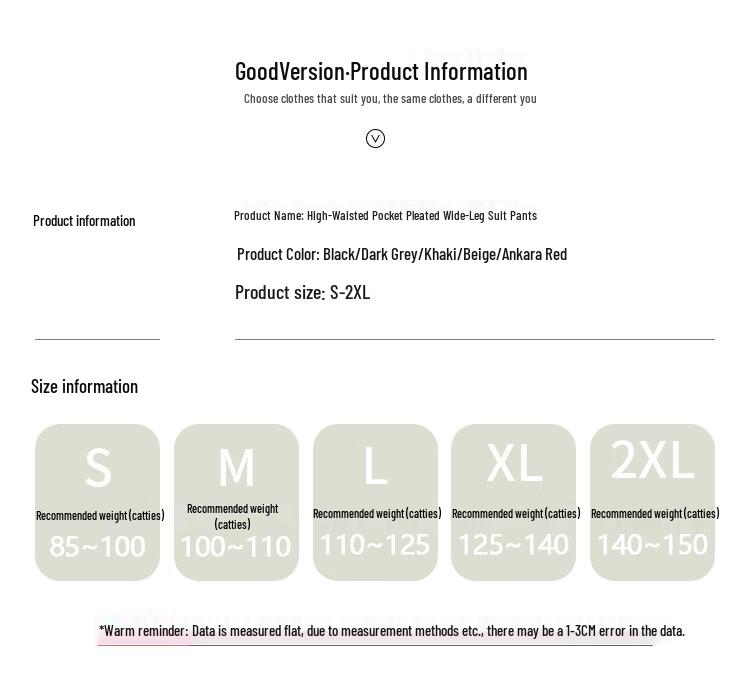 HSTYLE Women's High-Waist Wide-Leg Suit Trousers