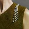 Neue Luxus Exquisite Kristall Meteor Lange Quaste Brosche Anstecknadel Für Frauen Mode Schulterkette Schmuck Party Geschenke
