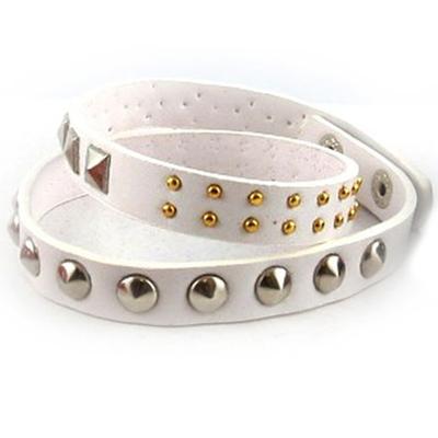 [R6907] - Lederarmband 'Authentik' weiß - 3 Wicklungen