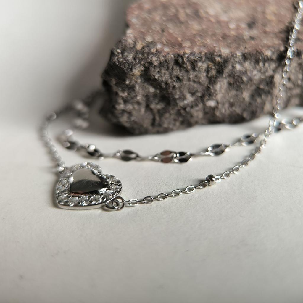 Silver Bracelet with Cubic Zirconia, Product Weight 2.18 G (2186991)