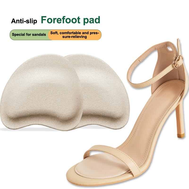 1Pair Women Forefoot Pad Pain Relief Insert Half Size Insoles Non-Slip Cushion Shoe Breathable Sweat Absorbing Foot Pads