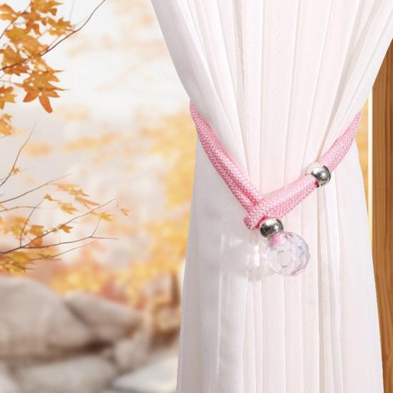 2Pcs Curtain Straps Easy To Operate Faux Crystal Decorative Buckle Curtain Ties Household Towel Holder Curtain Accessories