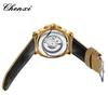 CHENXI 8854 New Band Watches 45mm Men Watch Stainless Steel case Men's Vintage Mechanical Watch SKY BLUE Dial Leather Bracelet