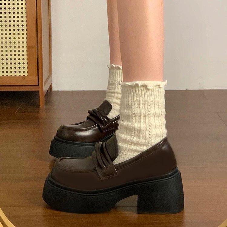 French British Style Shallow Mouth Mary Jane Single Shoes Women's 2025 Spring New Models with Skirts Jk Small Leather Shoes Platform Versatile