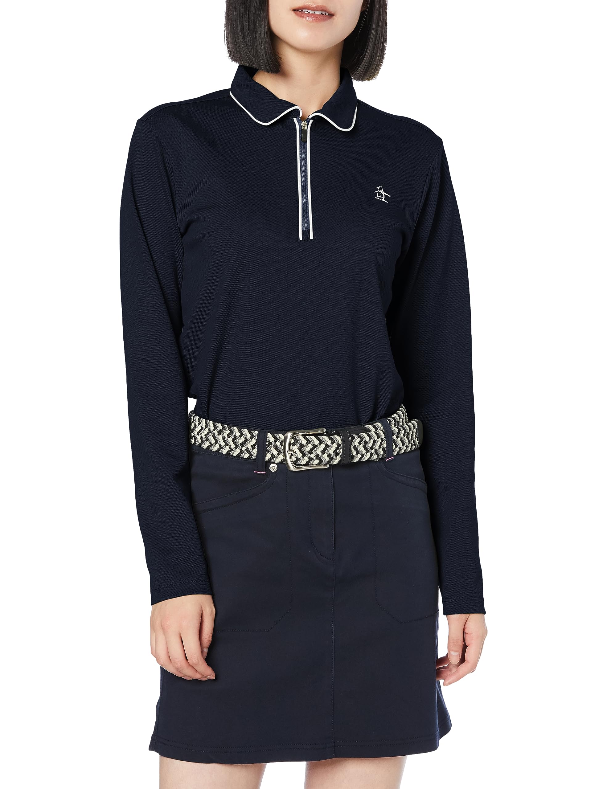 

shirt heat UVCUT made in NV00 [Munsingwear] Long-sleeved [STANDARD] Sunscreen, shielding, (UPF15), classic, Japan, golf, MGWWJB02, women s, (navy)