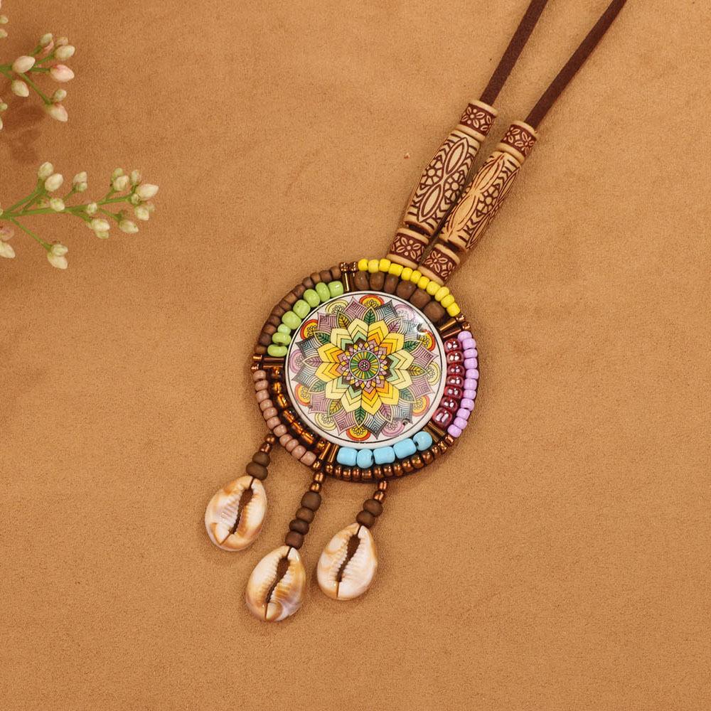 Bohemian Ethnic Retro Necklace, Sweater Chain, Tassel Pendant, European and American Bright and Fashionable Accessories