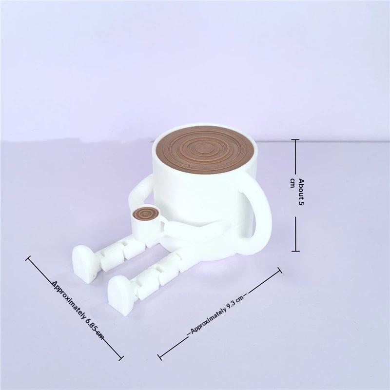 3D Tištěný Kávový Partner Roztomilý Šálek na Kávu Kávové Zrno Dekorace na Stůl Fidget Hračky Pro Milovníky Kávy Domácí Kancelářské Dekorace