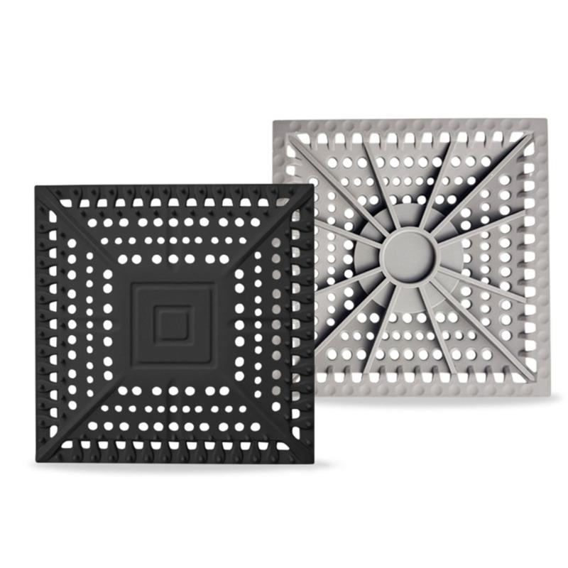 Quadratische Form Silikon Bodenablaufabdeckung Sieb Spülbecken-Sieb Haarfänger Abwasserkanal-Auslass Ablauf-Filter Einfach zu bedienen