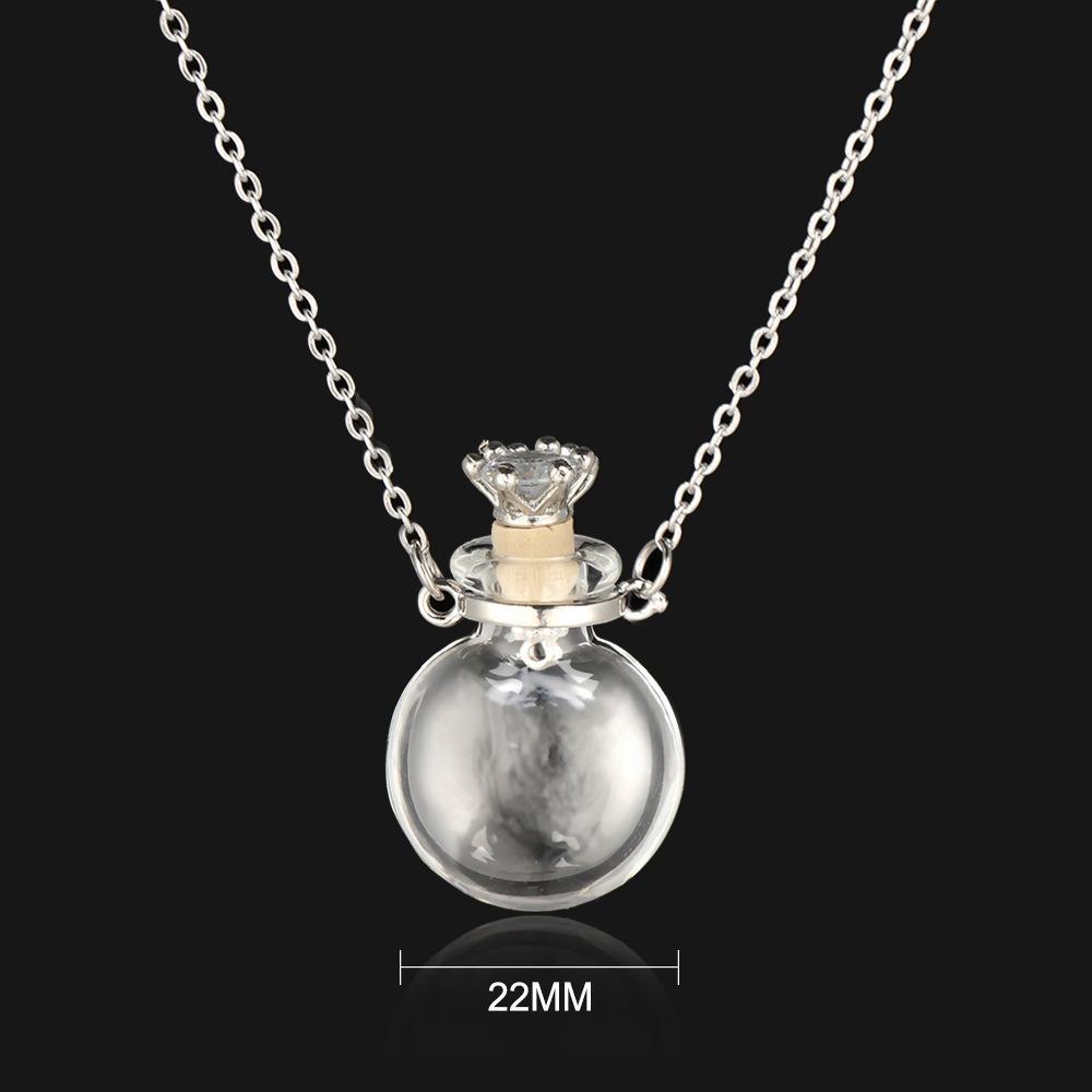 Water Drop Openable Necklace Glaze Bottle Mini Bottles Necklace Glaze Vial Pendant Memorial oblate