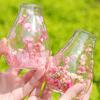 Mini Glass Decorative Bottle with Dried Flowers Compact Transparent Floral Ornament for Desk Bedside Window Sill Double Wall Hydroponic Vase Home