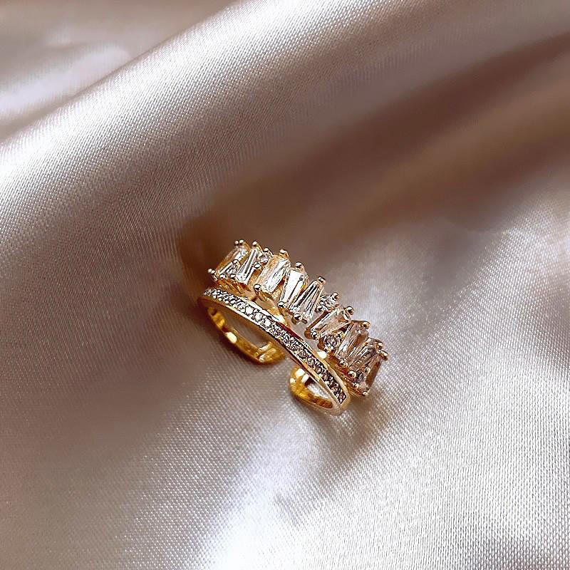 Elegant Adjustable Open Ring For Women With Geometric Design In Stylish Copper Material For 2024 Summer Fashion