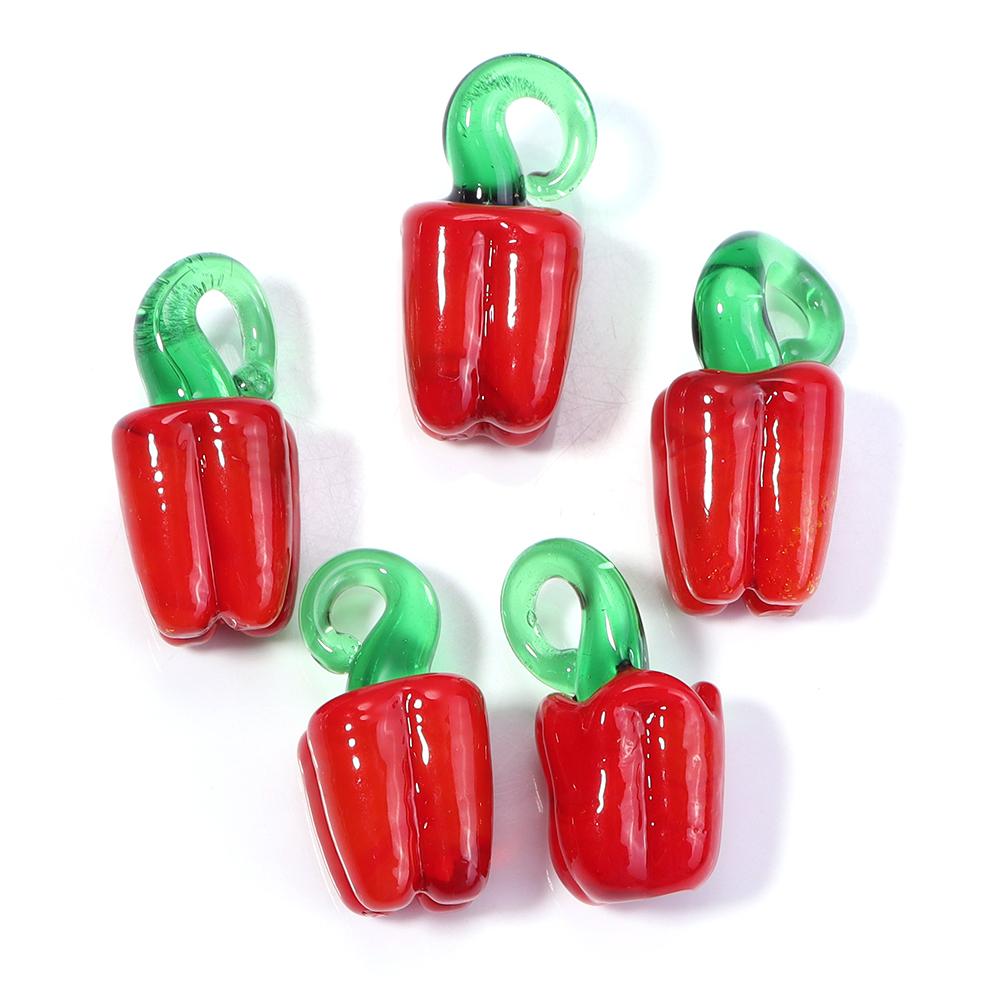 5pcs/lot Vegetables Fruit Glass Charms Pendant Lemon Watermelon Eggplant Grape Pendants For DIY Jewelry Making Necklace Earrings