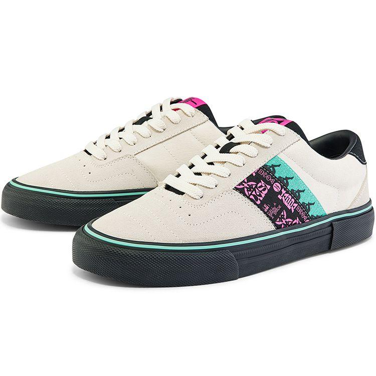 Kappa Logo Slip Resistant Durable Low Top Skate Shoes Unisex Sneaker White Black K0CX5CS80D-012