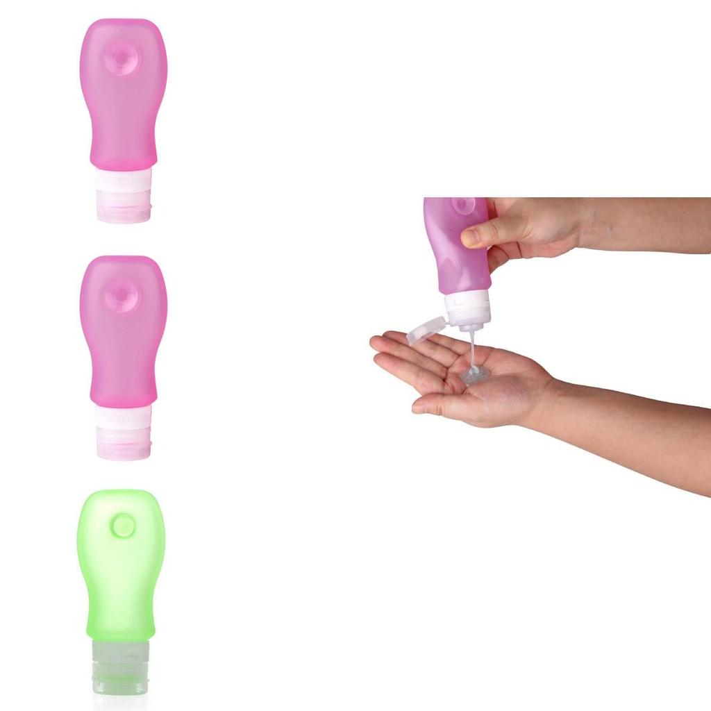 Silicone Travel Containers With Flip Top For Cosmetics And Shower Essentials