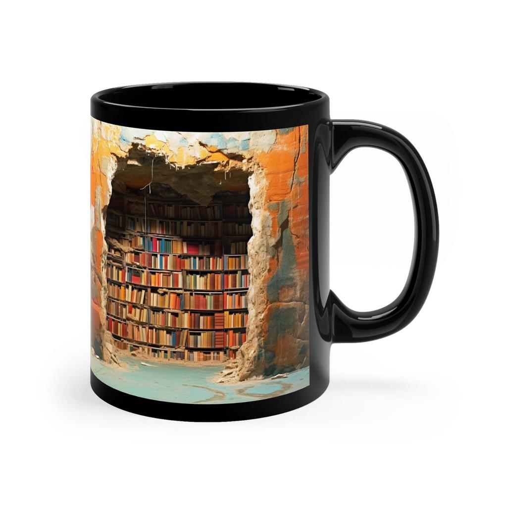 3D Bookshelf Bookshelf Library Bookshelf Ceramic Coffee Mug Water Cup New Book Lover