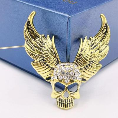 Halloween Skull Punk Checkered Ornaments Popular Halloween Gift Brooch