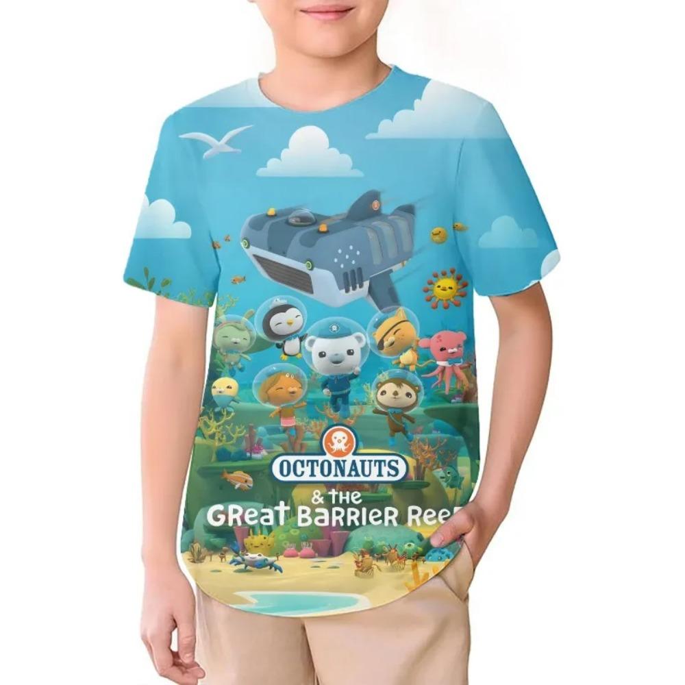 The Octonauts Kids 3D Cartoon Print High Quality T Shirts for Boys Childrens Clothing Summer Short Sleeve Crewneck Tees Anime T-shirt  Cute T-shirt