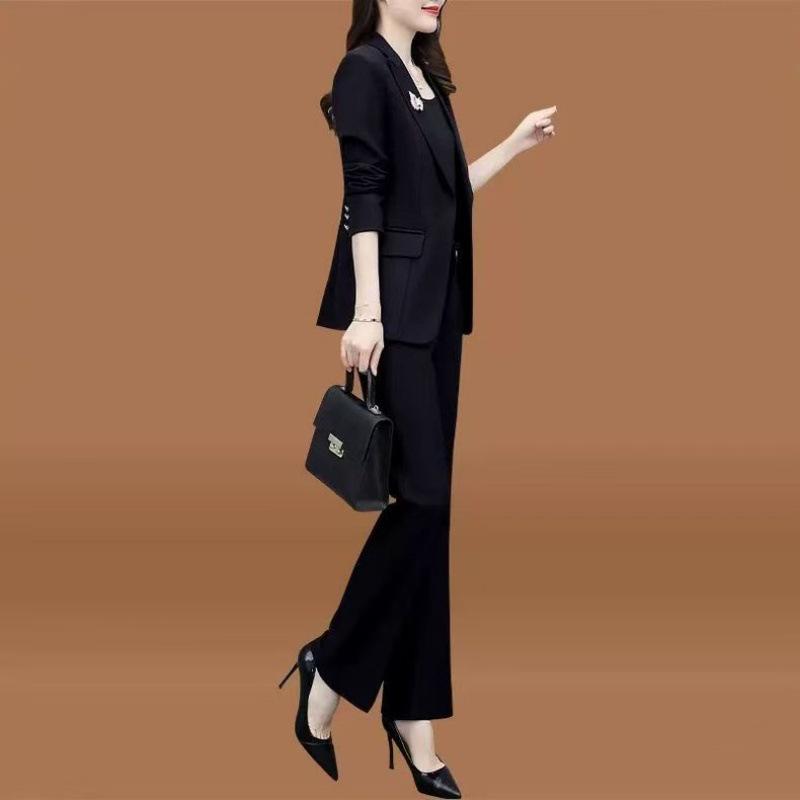 

Plus Size Stylish Long Sleeve Slimming Sports Suit - Casual & Age-Reducing 5XL чорний