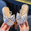 Girls' Summer Slippers for Toddlers, Indoor Non-Slip Home Slippers for Girls, Children's Bowknot Parent-Child Sandals, New Model