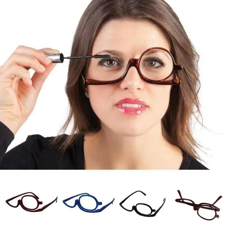 New Rotating Makeup Reading Glasses Women Portable Folding Presbyopia Eyeglasses Fashion Retro Colourful Frame Optical Eyewear