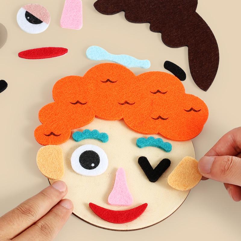 Wooden Puzzle For Kids With Facial Expression Changes Educational Toy For Preschoolers