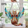 Colorful Cat Window Hanging Decoration Front Door Wall Hanging Acrylic Kitten Animal Ornament Pendant Christmas Festival Gift