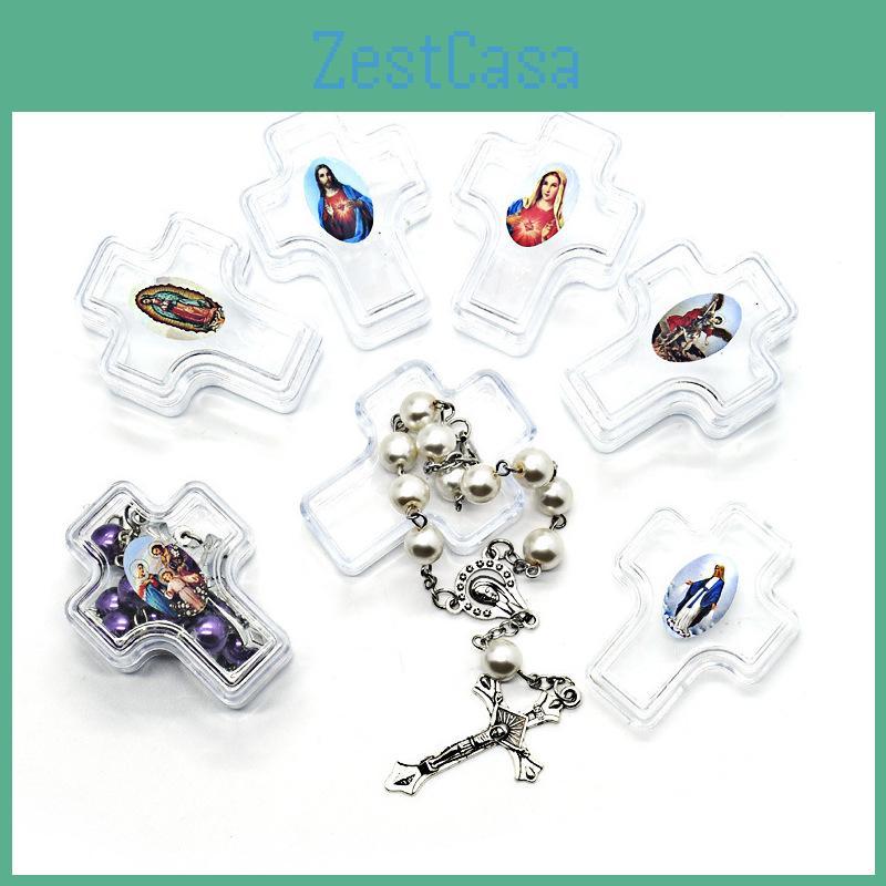 Durable Plastic Rosary Box With Unique Random Image For Baptism And Wedding Gifts