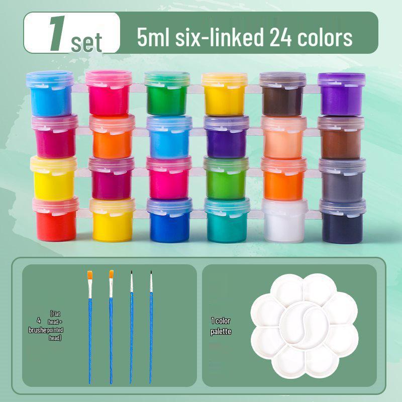 Набор водостойких акриловых красок 24 цвета с кистями для детского граффити и акварели DIY