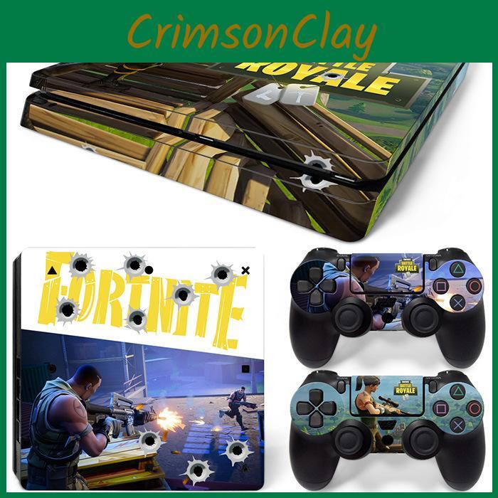 Console Slim Ps4 Skin Decal Vinal Sticker  2 Controller Set Skins