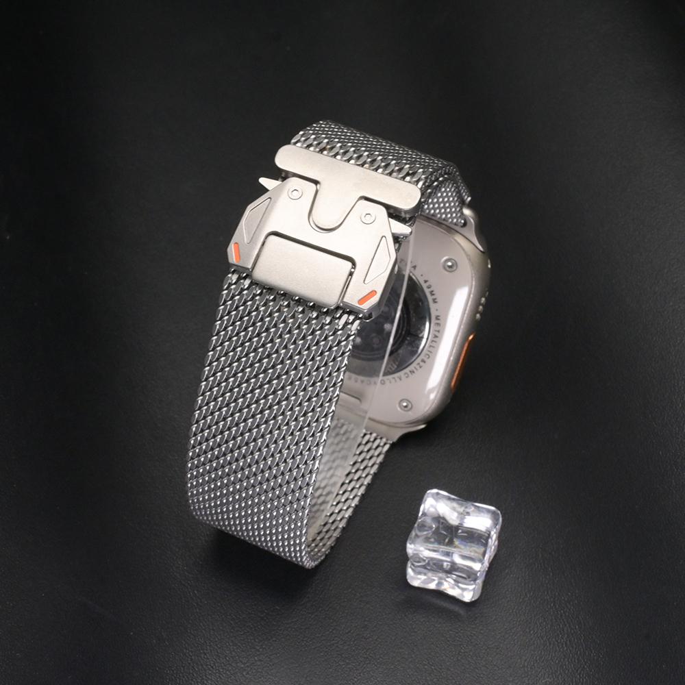 Milanese Band voor Apple Watch Ultra3 Band 49mm 46mm 45mm 44mm Mannen Metalen Armband voor Iwatch 11 10 9 8 7 6 5 4 SE3 Correa Luxe