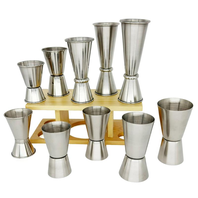 Doppelseitiger Cocktail-Messbecher aus Edelstahl 304 (15/30ml Unzen) Mit gerolltem Rand 30/60ml Messzylinder