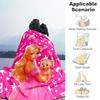 1 st Barbie Roze Prinsessenjurk Teddybeer Cartoon Deken, Draagbare Plaid voor Reizen & Kamperen, Gezellige Deken voor Alle Seizoenen, Ideaal Cadeau