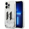Etui Do iPhone 14 Pro Karl Lagerfeld Liquid Glitter Srebrne