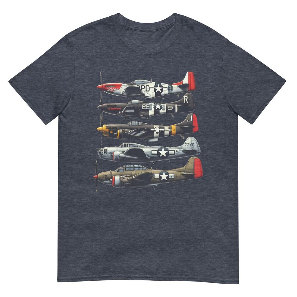 Ww2 P51 Mustang Military Aircraft Airplane Memorabilia Tshirt