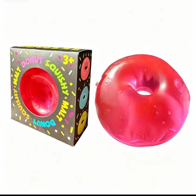 Shapeable Ultra Clear Maltose Donut Stress Ball Toy Slow Rebound Stress Relief Fidget Toy For Anxiety Stress Reliever